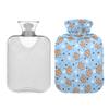 2 L Hot Water Bottle Gingerbread Man Hot Water Bottle with Cover Soft Velvet Leak Proof Screw Plug Best for Winter Sports Outdoors view 2