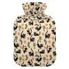 1 L Hot Water Bottle Black Cat Gift Ball Hot Water Bottle with Cover Soft Velvet Leak Proof Screw Plug Best for Winter Sports Outdoors view 1