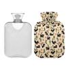 1 L Hot Water Bottle Black Cat Gift Ball Hot Water Bottle with Cover Soft Velvet Leak Proof Screw Plug Best for Winter Sports Outdoors view 2
