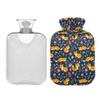 1 L Hot Water Bottle Fox Flower Hot Water Bottle with Cover Soft Velvet Leak Proof Screw Plug Best for Winter Sports Outdoors view 2