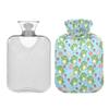 1 L Hot Water Bottle Crocodile Strawberry Donut Hot Water Bottle with Cover Soft Velvet Leak Proof Screw Plug Best for Winter Sports Outdoors view 2