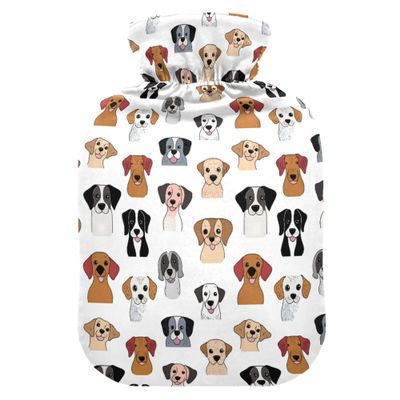 1 L Hot Water Bottle Dog Hot Water Bottle with Cover Soft Velvet Leak Proof Screw Plug Best for Winter Sports Outdoors