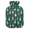 2 L Hot Water Bottle Green Gnomes Tree Hot Water Bottle with Cover Soft Velvet Leak Proof Screw Plug Best for Winter Sports Outdoors view 1