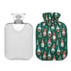 2 L Hot Water Bottle Green Gnomes Tree Hot Water Bottle with Cover Soft Velvet Leak Proof Screw Plug Best for Winter Sports Outdoors view 2