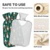 2 L Hot Water Bottle Green Gnomes Tree Hot Water Bottle with Cover Soft Velvet Leak Proof Screw Plug Best for Winter Sports Outdoors view 3
