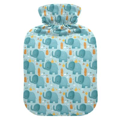 1 L Hot Water Bottle Elephant Hot Water Bottle with Cover Soft Velvet Leak Proof Screw Plug Best for Winter Sports Outdoors