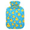 2 L Hot Water Bottle Duck Bubbles Hot Water Bottle with Cover Soft Velvet Leak Proof Screw Plug Best for Winter Sports Outdoors view 1
