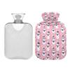 1 L Hot Water Bottle Snowman Hot Water Bottle with Cover Soft Velvet Leak Proof Screw Plug Best for Winter Sports Outdoors view 2