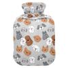1 L Hot Water Bottle Hand Drawn Puppy Hot Water Bottle with Cover Soft Velvet Leak Proof Screw Plug Best for Winter Sports Outdoors view 1