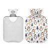 1 L Hot Water Bottle Penguin Rainbow Tree Hot Water Bottle with Cover Soft Velvet Leak Proof Screw Plug Best for Winter Sports Outdoors view 2