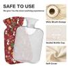1 L Hot Water Bottle Penguin Christmas Tree Hot Water Bottle with Cover Soft Velvet Leak Proof Screw Plug Best for Winter Sports Outdoors view 3