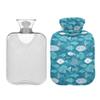 1 L Hot Water Bottle Cute Fish Hot Water Bottle with Cover Soft Velvet Leak Proof Screw Plug Best for Winter Sports Outdoors view 2