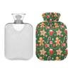 2 L Hot Water Bottle Gingerbread Man Cup Hot Water Bottle with Cover Soft Velvet Leak Proof Screw Plug Best for Winter Sports Outdoors view 2