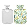 1 L Hot Water Bottle Simple Cactus Hot Water Bottle with Cover Soft Velvet Leak Proof Screw Plug Best for Winter Sports Outdoors view 2
