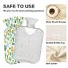 1 L Hot Water Bottle Simple Cactus Hot Water Bottle with Cover Soft Velvet Leak Proof Screw Plug Best for Winter Sports Outdoors view 3