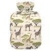 1 L Hot Water Bottle Giraffe and Zebra Hot Water Bottle with Cover Soft Velvet Leak Proof Screw Plug Best for Winter Sports Outdoors view 1
