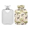 1 L Hot Water Bottle Giraffe and Zebra Hot Water Bottle with Cover Soft Velvet Leak Proof Screw Plug Best for Winter Sports Outdoors view 2