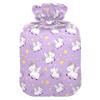 1 L Hot Water Bottle Purple Unicorn Hot Water Bottle with Cover Soft Velvet Leak Proof Screw Plug Best for Winter Sports Outdoors view 1