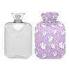 1 L Hot Water Bottle Purple Unicorn Hot Water Bottle with Cover Soft Velvet Leak Proof Screw Plug Best for Winter Sports Outdoors view 2