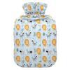 2 L Hot Water Bottle Lion and Zebra Hot Water Bottle with Cover Soft Velvet Leak Proof Screw Plug Best for Winter Sports Outdoors view 1