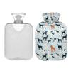 1 L Hot Water Bottle Dalmatian Dog Hot Water Bottle with Cover Soft Velvet Leak Proof Screw Plug Best for Winter Sports Outdoors view 2