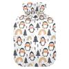 2 L Hot Water Bottle Penguin Rainbow Tree Hot Water Bottle with Cover Soft Velvet Leak Proof Screw Plug Best for Winter Sports Outdoors view 1