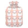 1 L Hot Water Bottle Lamb Pink Polka Dots Hot Water Bottle with Cover Soft Velvet Leak Proof Screw Plug Best for Winter Sports Outdoors view 1