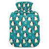 2 L Hot Water Bottle Cartoon Penguin and Anchor Hot Water Bottle with Cover Soft Velvet Leak Proof Screw Plug Best for Winter Sports Outdoors view 1