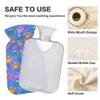 2 L Hot Water Bottle Crab Colorful Hot Water Bottle with Cover Soft Velvet Leak Proof Screw Plug Best for Winter Sports Outdoors view 3