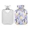 1 L Hot Water Bottle Penguins Hot Water Bottle with Cover Soft Velvet Leak Proof Screw Plug Best for Winter Sports Outdoors view 2