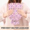 2 L Hot Water Bottle Purple Flamingo Swim Ring Hot Water Bottle with Cover Soft Velvet Leak Proof Screw Plug Best for Winter Sports Outdoors view 4