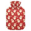 1 L Hot Water Bottle Santa Claus Snowflakes Hot Water Bottle with Cover Soft Velvet Leak Proof Screw Plug Best for Winter Sports Outdoors view 1