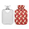 1 L Hot Water Bottle Santa Claus Snowflakes Hot Water Bottle with Cover Soft Velvet Leak Proof Screw Plug Best for Winter Sports Outdoors view 2