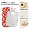 1 L Hot Water Bottle Santa Claus Snowflakes Hot Water Bottle with Cover Soft Velvet Leak Proof Screw Plug Best for Winter Sports Outdoors view 3