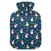 1 L Hot Water Bottle Snowman Snowflakes Gift Hot Water Bottle with Cover Soft Velvet Leak Proof Screw Plug Best for Winter Sports Outdoors view 1