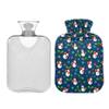1 L Hot Water Bottle Snowman Snowflakes Gift Hot Water Bottle with Cover Soft Velvet Leak Proof Screw Plug Best for Winter Sports Outdoors view 2