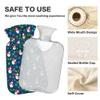 1 L Hot Water Bottle Snowman Snowflakes Gift Hot Water Bottle with Cover Soft Velvet Leak Proof Screw Plug Best for Winter Sports Outdoors view 3