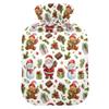 2 L Hot Water Bottle Santa Claus Snowman Hot Water Bottle with Cover Soft Velvet Leak Proof Screw Plug Best for Winter Sports Outdoors view 1