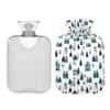 1 L Hot Water Bottle House Snowman Tree Hot Water Bottle with Cover Soft Velvet Leak Proof Screw Plug Best for Winter Sports Outdoors view 2
