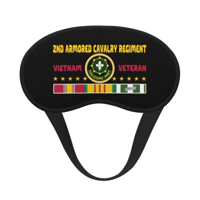 2nd Armored Cavalry Regiment Vietnam Veteran Polyester Satin 3PCS Blackout Sleep Mask Adjustable Strap Men Women Comfortable Eyeshade Night Travel8