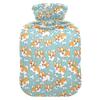 2 L Hot Water Bottle Corgi Puppy White Bones Hot Water Bottle with Cover Soft Velvet Leak Proof Screw Plug Best for Winter Sports Outdoors view 1