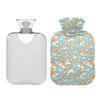2 L Hot Water Bottle Corgi Puppy White Bones Hot Water Bottle with Cover Soft Velvet Leak Proof Screw Plug Best for Winter Sports Outdoors view 2