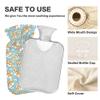 2 L Hot Water Bottle Corgi Puppy White Bones Hot Water Bottle with Cover Soft Velvet Leak Proof Screw Plug Best for Winter Sports Outdoors view 3