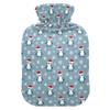 1 L Hot Water Bottle Christmas Penguin Snowflake Hot Water Bottle with Cover Soft Velvet Leak Proof Screw Plug Best for Winter Sports Outdoors view 1