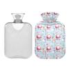 1 L Hot Water Bottle Santa Claus Tree Deer Hot Water Bottle with Cover Soft Velvet Leak Proof Screw Plug Best for Winter Sports Outdoors view 2