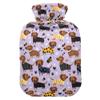 1 L Hot Water Bottle Purple Dog Hot Water Bottle with Cover Soft Velvet Leak Proof Screw Plug Best for Winter Sports Outdoors view 1