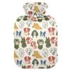1 L Hot Water Bottle Beautiful Hand Drawn Dog Hot Water Bottle with Cover Soft Velvet Leak Proof Screw Plug Best for Winter Sports Outdoors view 1