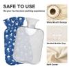 2 L Hot Water Bottle White Jellyfish Hot Water Bottle with Cover Soft Velvet Leak Proof Screw Plug Best for Winter Sports Outdoors view 3