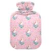 1 L Hot Water Bottle Cute Unicorn Hot Water Bottle with Cover Soft Velvet Leak Proof Screw Plug Best for Winter Sports Outdoors view 1