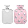 1 L Hot Water Bottle Cute Unicorn Hot Water Bottle with Cover Soft Velvet Leak Proof Screw Plug Best for Winter Sports Outdoors view 2